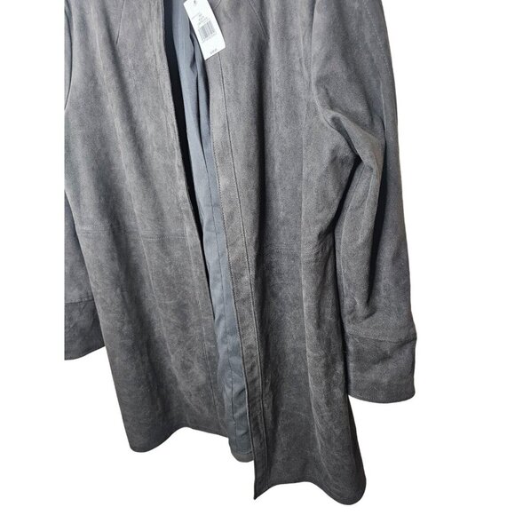 The Limited Womens Faux Leather Coat Black Long Sleeve Plus Size 16W - Picture 6 of 9